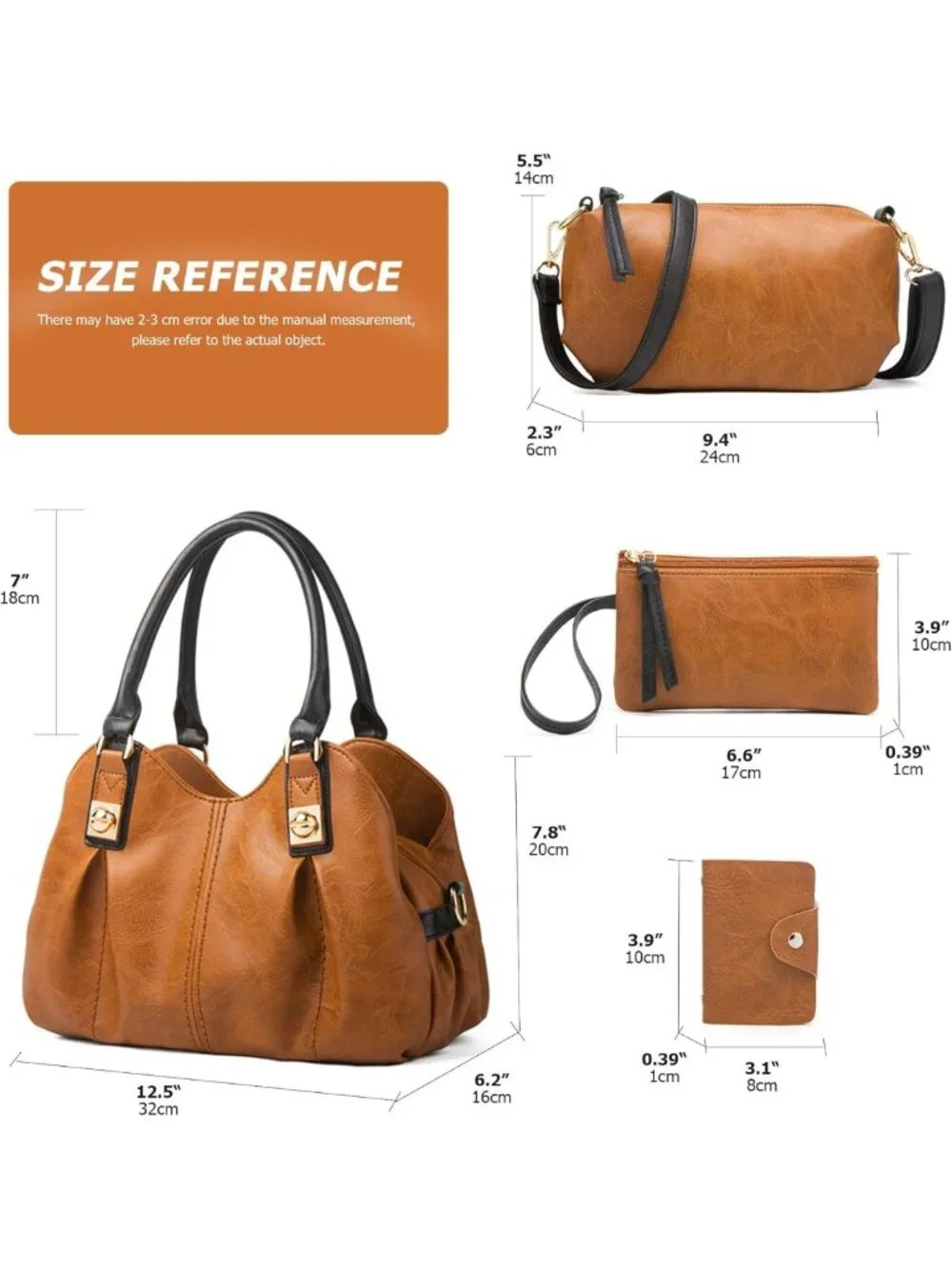 4pcs Retro Tote Handbags Set for Women - Stylish Shoulder Bags & Soft Satchels